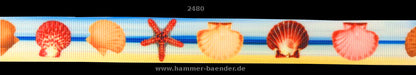 Exklusives  Strandzauber - Band mit Muscheln und Seesternen – 22mm