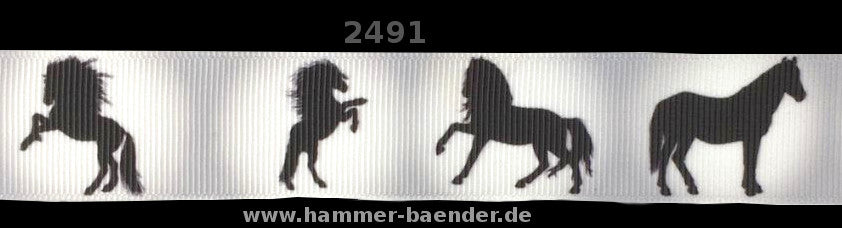 Exklusives  Pferde - Silhouetten - Band – 25mm