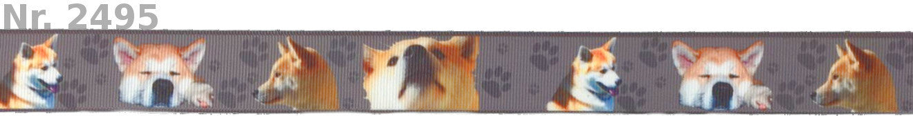 Exklusives  Akita & Shiba -Band mit Pfotenabdrücken – 25mm