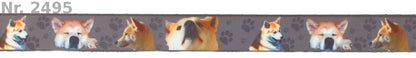 Exklusives  Akita & Shiba -Band mit Pfotenabdrücken – 25mm