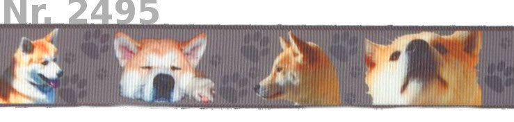 Exklusives  Akita & Shiba -Band mit Pfotenabdrücken – 25mm