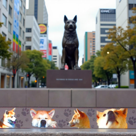 Exklusives  Akita & Shiba -Band mit Pfotenabdrücken – 25mm