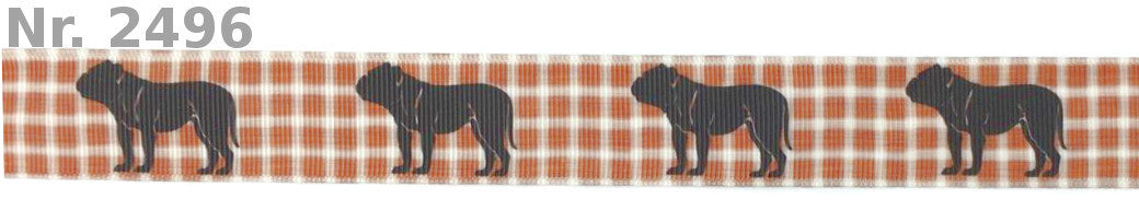 Exklusives  Bulldoggen im Gittermuster-Stil -Band – 25mm