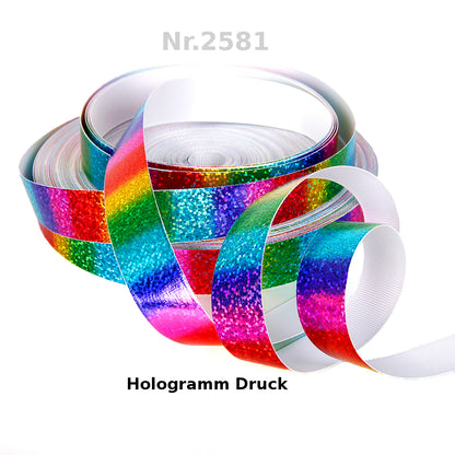 „Hologramm Band – Regenbogen Glitzer Effekt“ 22 mm