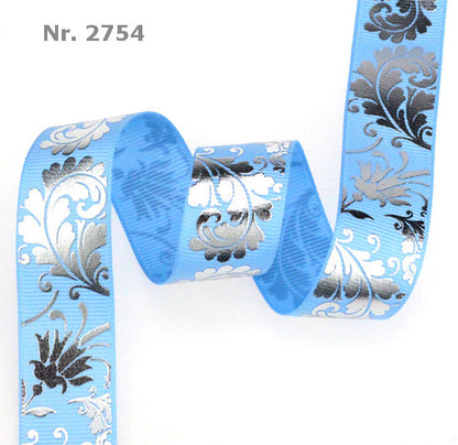 Blumen Silber Folie in verschiedenen Farben - 22mm