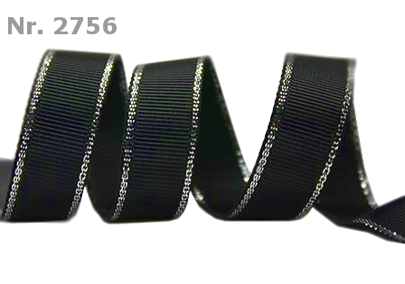 Ripsband mit Silberrand 22 mm – Blanko in verschiedenen Farben