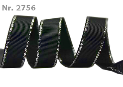 Ripsband mit Silberrand 22 mm – Blanko in verschiedenen Farben