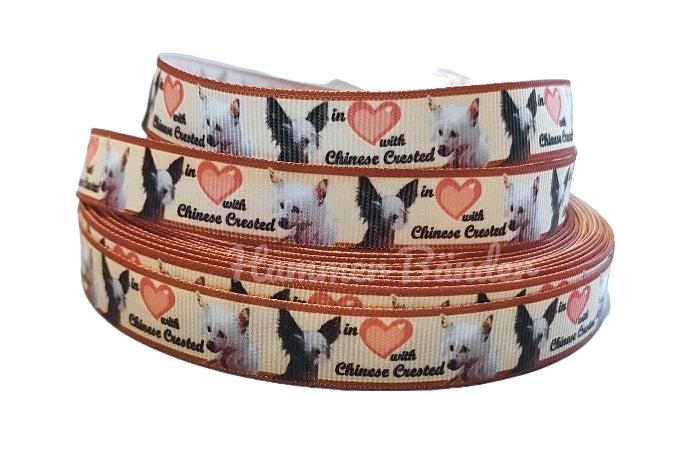 Exklusives  In Love with Chinese Crested - Schopfhund  Band –  22mm