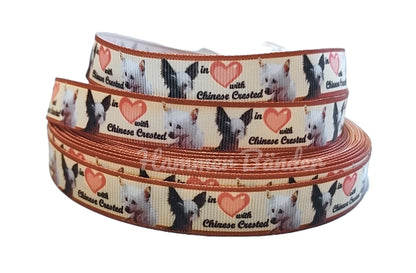 Exklusives  In Love with Chinese Crested - Schopfhund  Band –  22mm