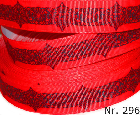 Exklusives  Tribal Muster - Band in Rot & Schwarz – 22mm