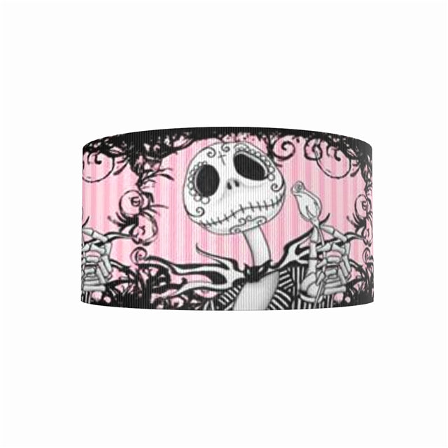 Fantasy Skelett-Garten  Ripsband 22mm