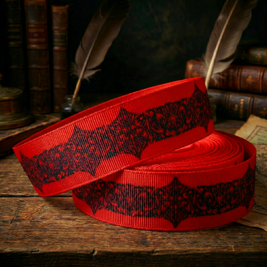 Exklusives  Tribal Muster - Band in Rot & Schwarz – 22mm