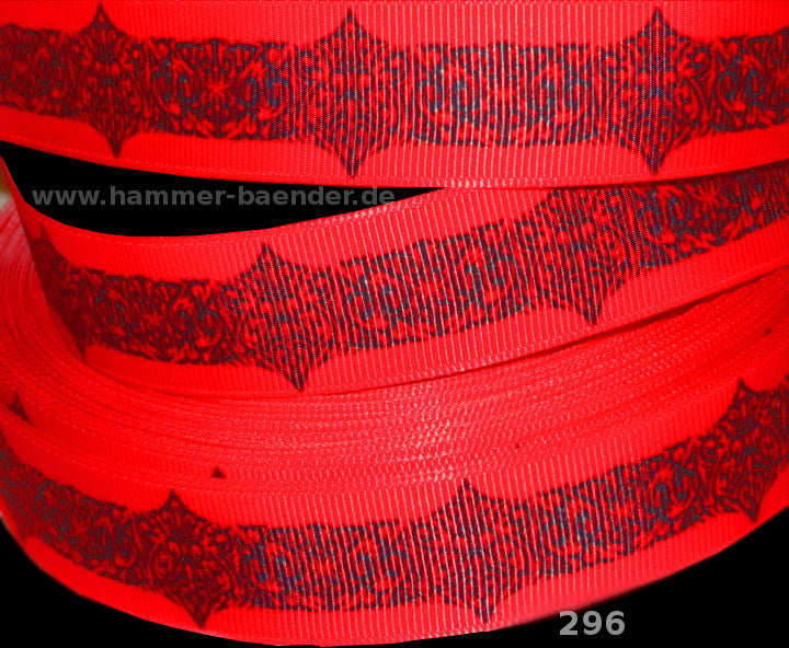 Exklusives  Tribal Muster - Band in Rot & Schwarz – 22mm