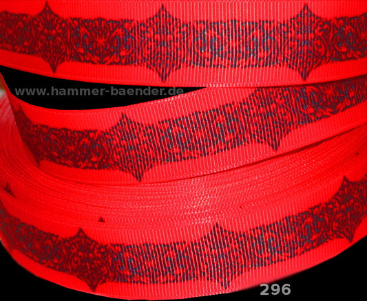 Exklusives  Tribal Muster - Band in Rot & Schwarz – 22mm