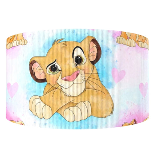 Ripsband mit Löwenjunges | Niedliches Tiermuster, 22mm