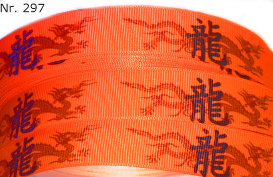 Exklusives  Chinesischer Drache -Band mit Schriftzeichen – 22mm