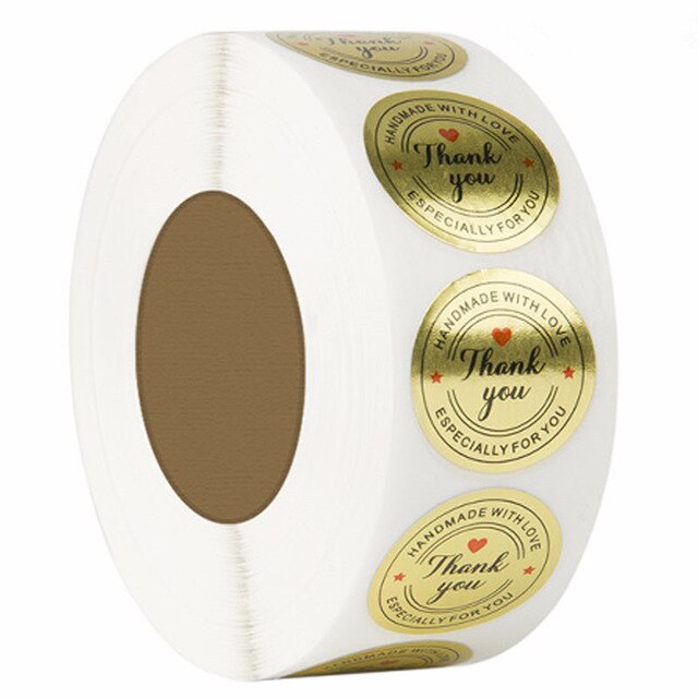 Goldene Etiketten - Aufkleber  Handmade with Love