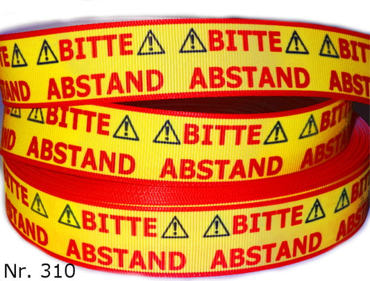Exklusives  Bitte Abstand -Band – Auffälliges Warnband – 25mm