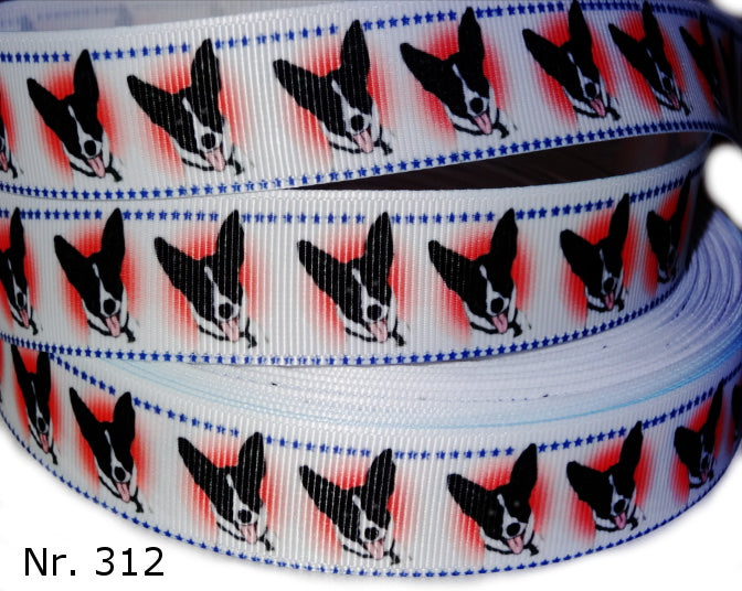 Exklusives  Podengo mit Sternchenrand - Band – 22mm
