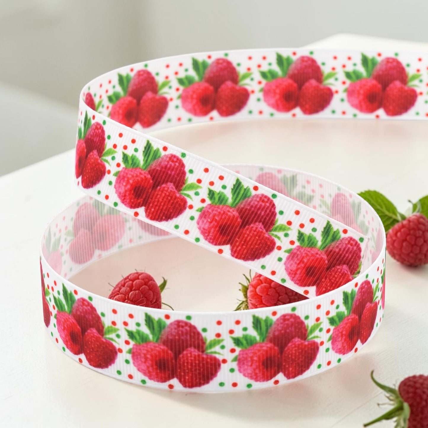 Fresh Raspberry Garden Ripsband 22mm