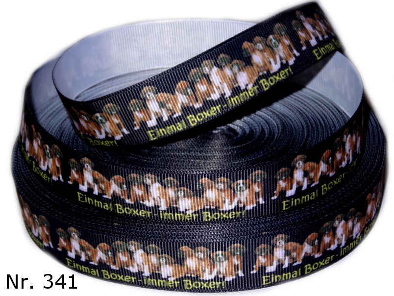Exklusives  Einmal Boxer - Immer Boxer! -Band mit Welpen – 25mm