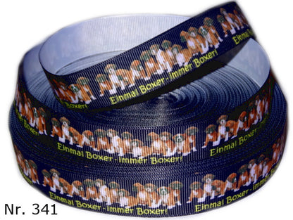 Exklusives  Einmal Boxer - Immer Boxer! -Band mit Welpen – 25mm