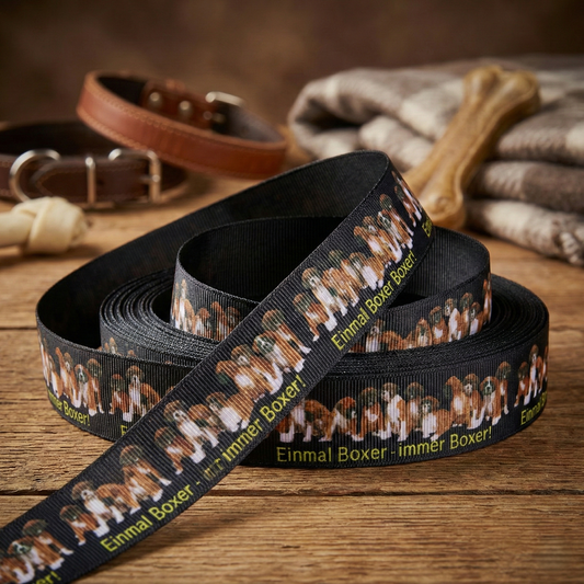 Exklusives  Einmal Boxer - Immer Boxer! -Band mit Welpen – 25mm