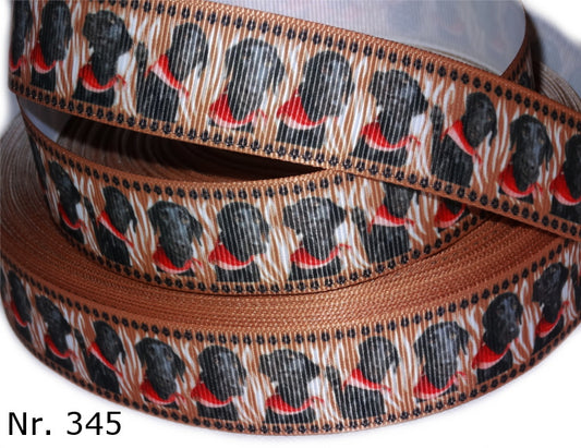 Exklusives  Schwarzer Labrador & Zebramuster - Band – 25mm