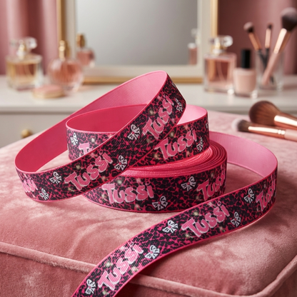 Freches  Tussi  Band in Pink - Leo - Design – 16mm – Exklusiv nur bei uns!