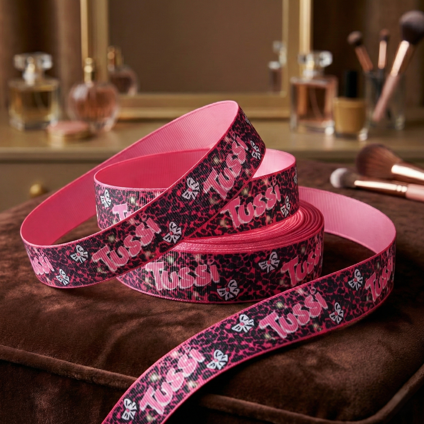 Freches  Tussi  Band in Pink - Leo - Design – 16mm – Exklusiv nur bei uns!