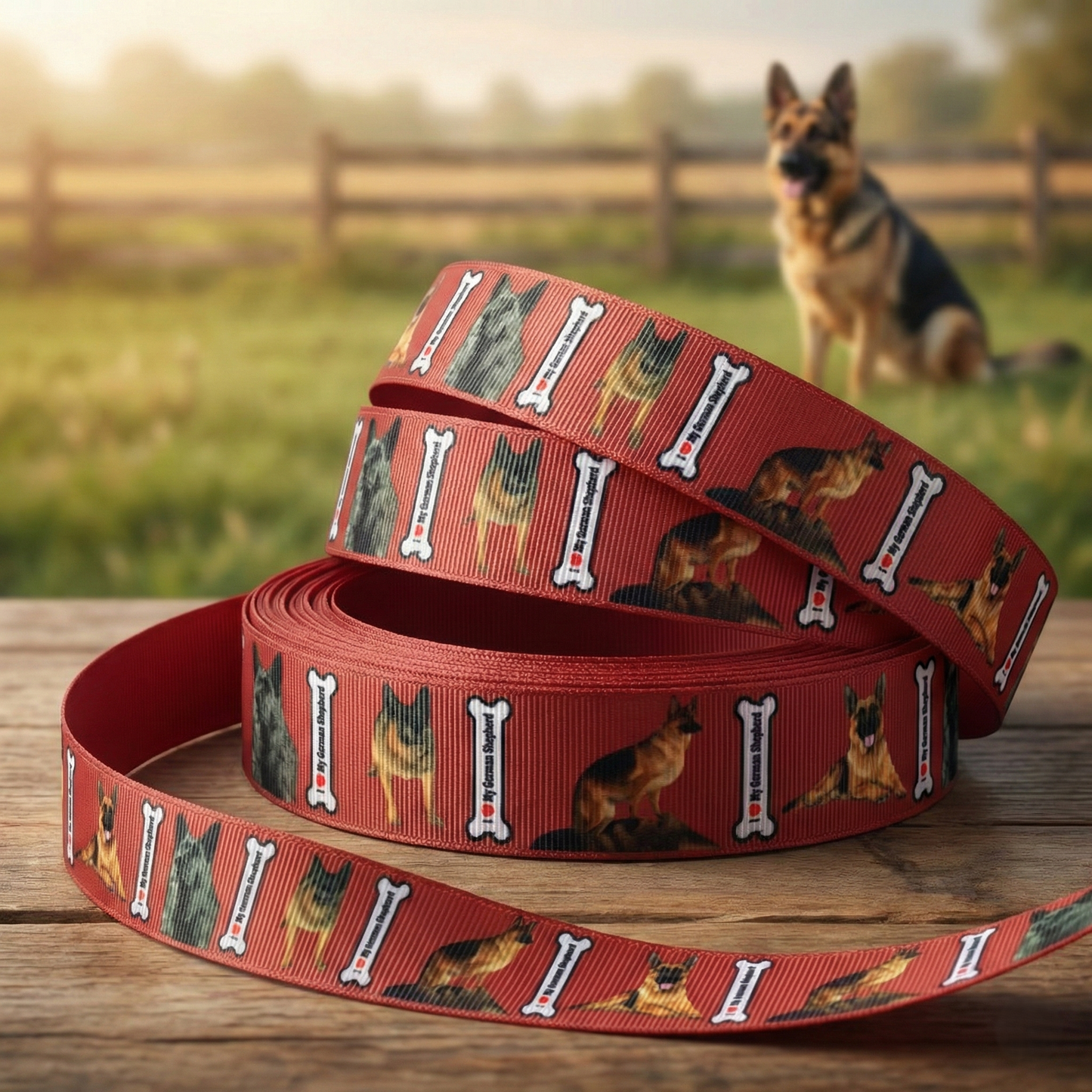 Exklusives  I Love My German Shepherd - Band – 25mm