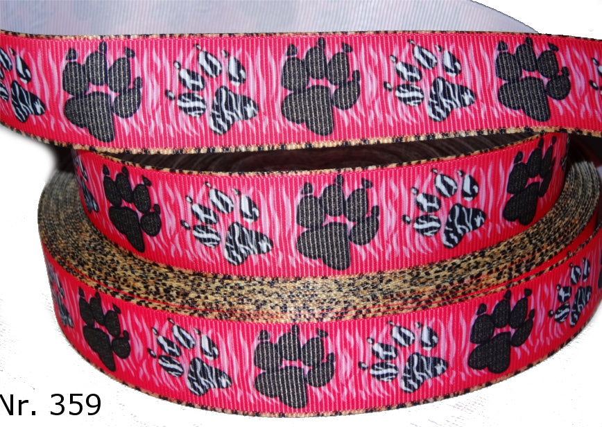 Exklusives  Pfoten im Animal - Print - Band – 25mm