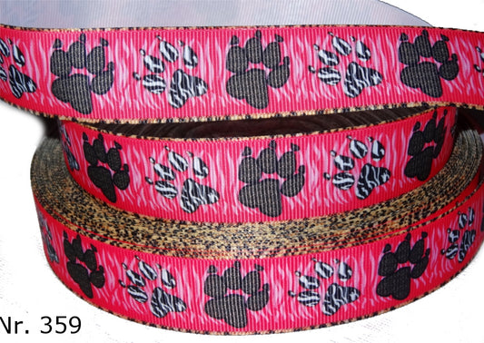 Exklusives  Pfoten im Animal - Print - Band – 25mm