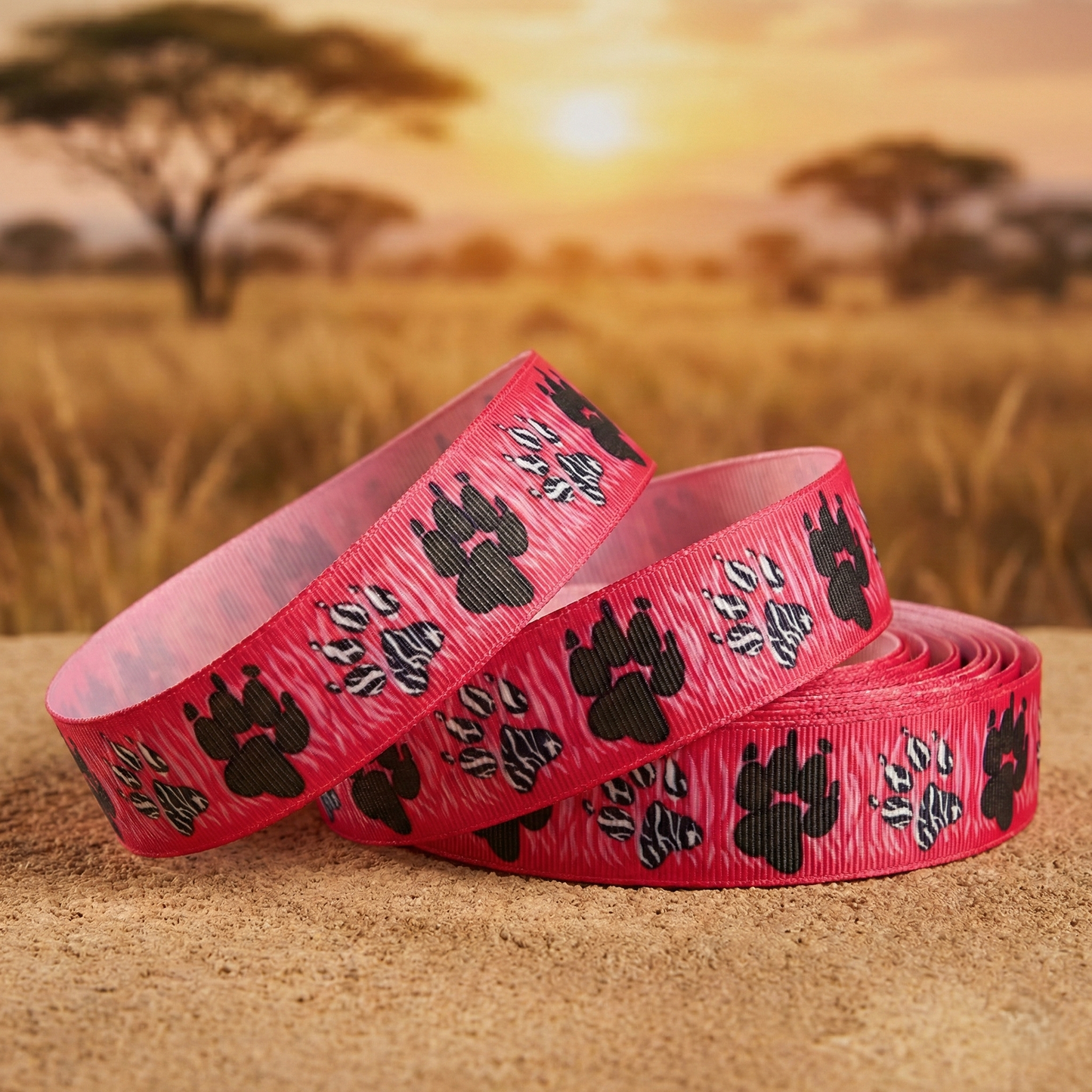 Exklusives  Pfoten im Animal - Print - Band – 25mm