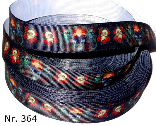 Exklusives  Totenkopf & Rosen - Band – 22mm