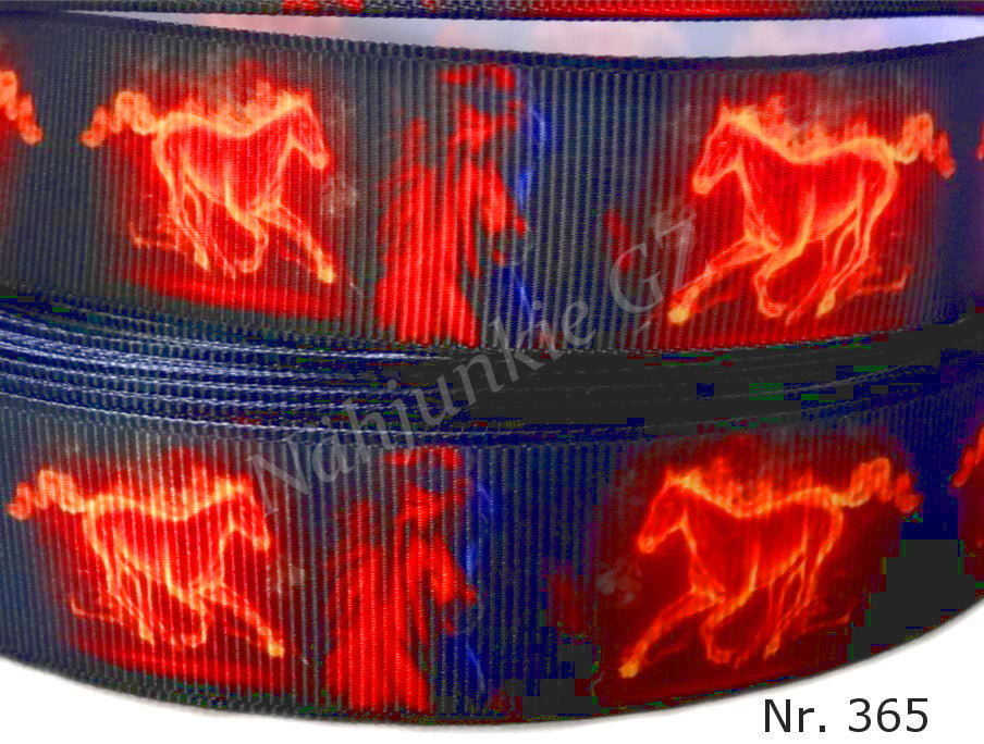 Exklusives  Flammen - Pferde  Band – 25mm