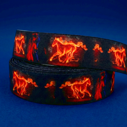 Exklusives  Flammen - Pferde  Band – 25mm