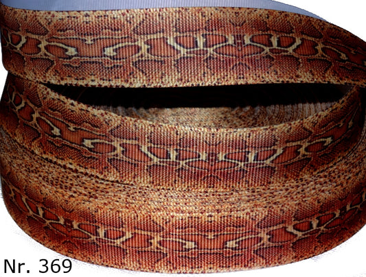 Exklusives  Braunes Schlangenmuster -Band – 22mm
