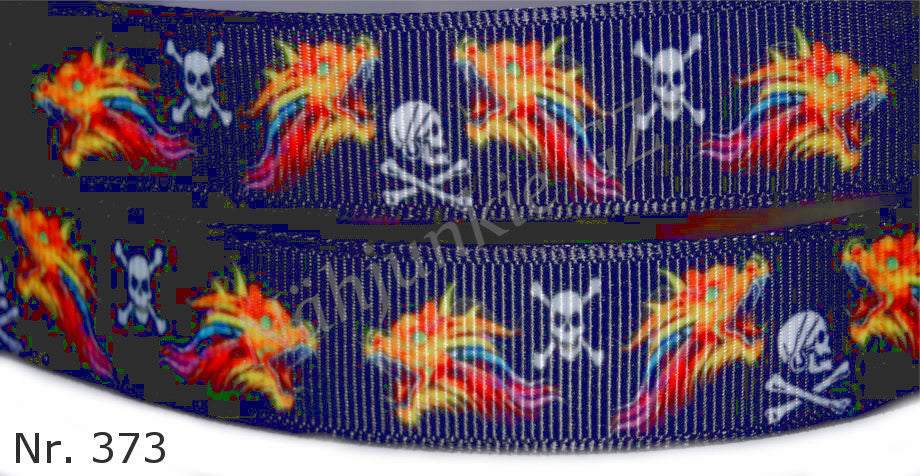 Exklusives  Chinesische Drachen & Totenköpfe -Band – 16mm