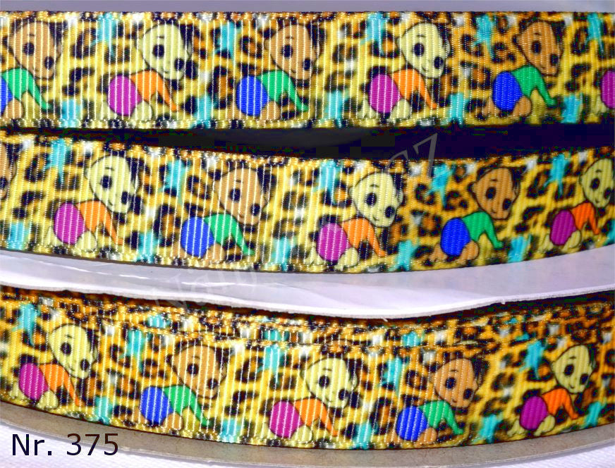 Exklusives  Baby-Leoparden -Band im Cartoon-Stil – 16mm