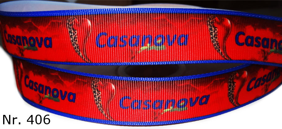 Exklusives  Casanova -Band mit Herzen & Rose – 25mm