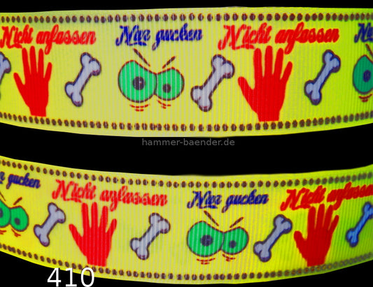 Exklusives Warnband  Nur gucken, Nicht anfassen  – Cartoonstil – 25mm
