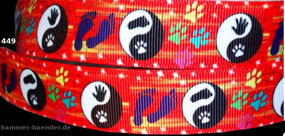 Exklusives  Yin Yang Pfoten & Fußabdruck - Band – 22mm