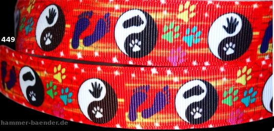 Exklusives  Yin Yang Pfoten & Fußabdruck - Band – 22mm