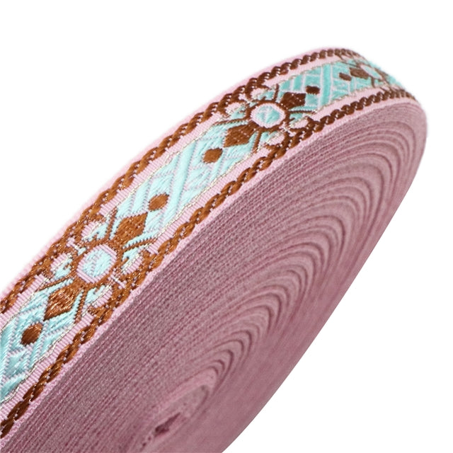 ✨ Ornamentales Webband mit glänzenden Akzenten – 15 mm Breite 🌸