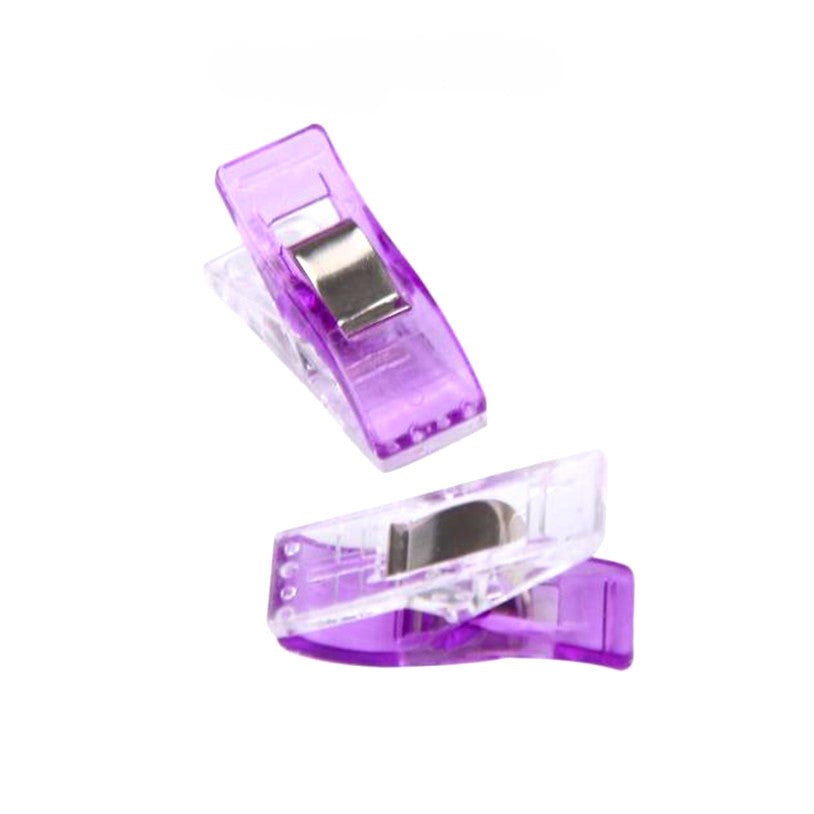 Kunststoff Clips in Lila & Rot 10er Pack