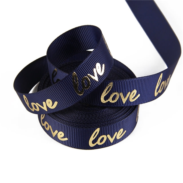 „Golden Love – Edles Ripsband mit glänzendem Herzschlag-Faktor“  verschiedene Farben 16 mm
