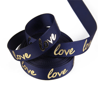 „Golden Love – Edles Ripsband mit glänzendem Herzschlag-Faktor“  verschiedene Farben 16 mm