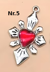 Anhänger "Sacred Heart" – Gothic Herzen in Rot & Silber