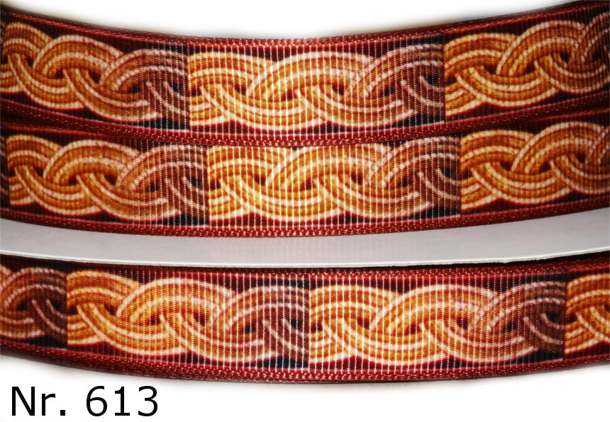 Exklusives  Keltische Goldkette - Band auf Braun – 16mm